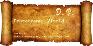 Debreczenyi Vitold névjegykártya
